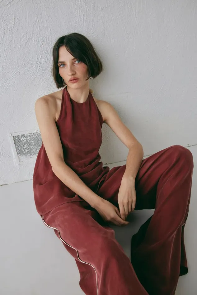 Pants Women VRG GRL Moonscapes Pants Wine Pants Women VRG GRL Moonscapes Pants Wine
