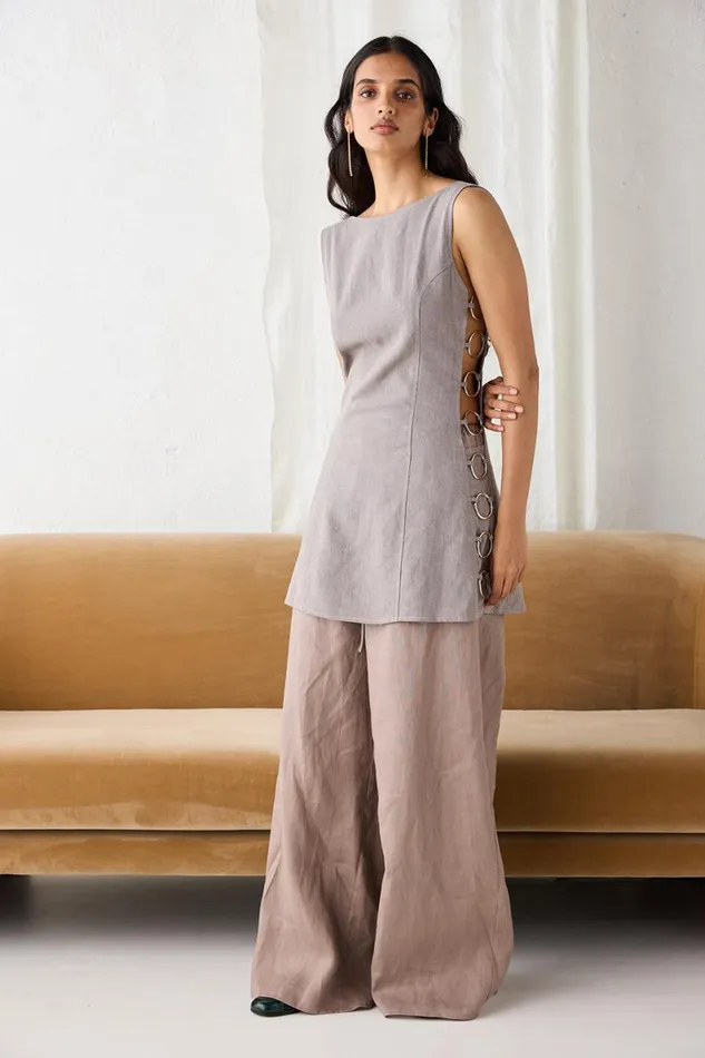 Pants Women VRG GRL Raya Linen Pants Mushroom