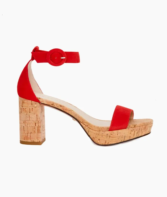 Pelle Moda Amari Platform 8211 Flame Flame Kid Suede Women High Heels
