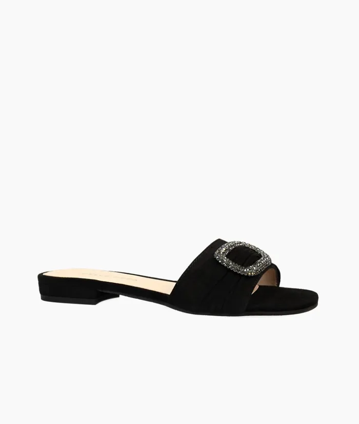 Pelle Moda Besse Slide 8211 Black Black Kid Suede Women Sandals Pelle Moda Besse Slide 8211 Black Black Kid Suede Women Sandals
