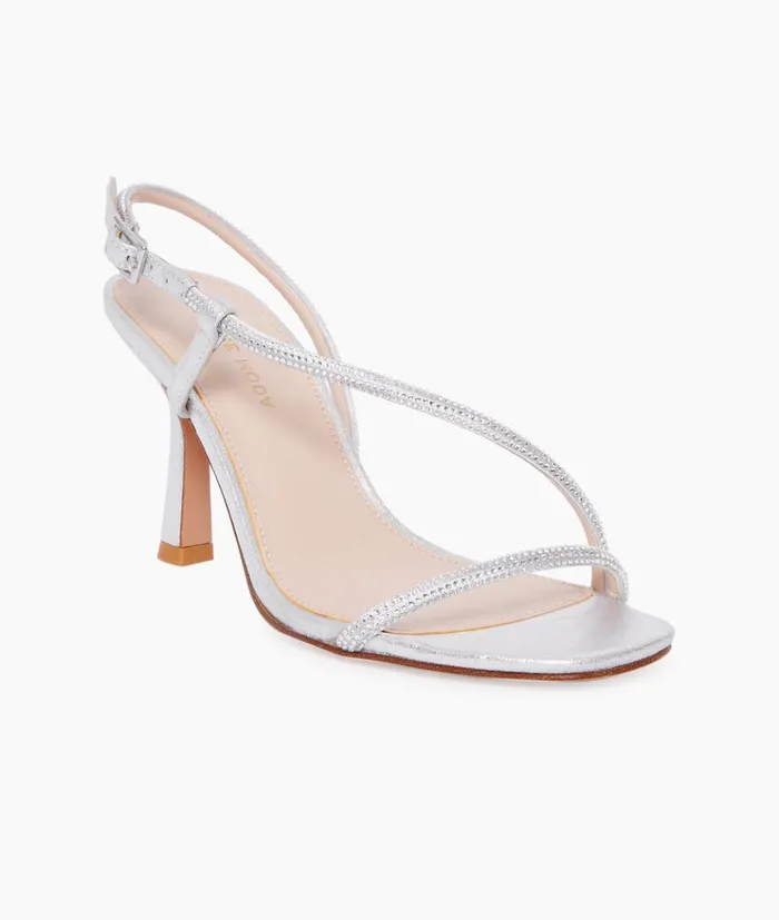 Pelle Moda Osment 2 Heel 8211 Silver Silver SatinMetallic Suede Women High Heels