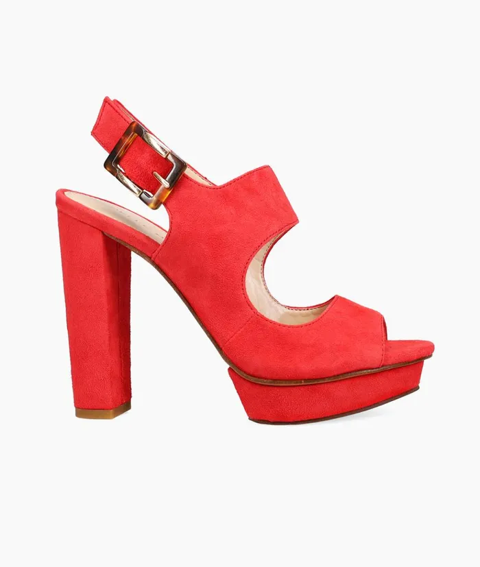 Pelle Moda Pamina Platform 8211 Flame Flame Kid Suede Women High Heels