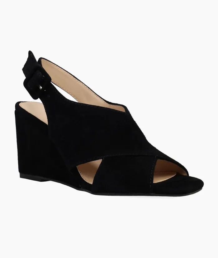 Pelle Moda Rina Wedge 8211 Black Black Kid Suede Women Wedges Pelle Moda Rina Wedge 8211 Black Black Kid Suede Women Wedges