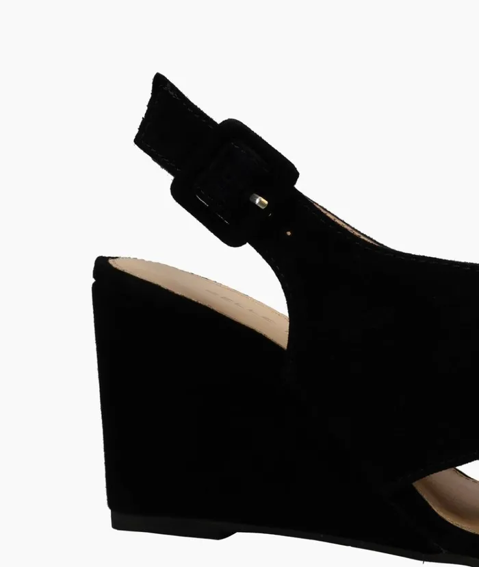 Pelle Moda Rina Wedge 8211 Black Black Kid Suede Women Wedges Pelle Moda Rina Wedge 8211 Black Black Kid Suede Women Wedges