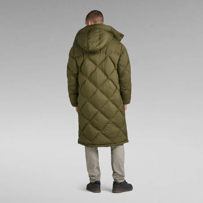 Puffer Jackets Men GStar RAW G Whistler XL Long Blanket Puffer Coat Dark Olive