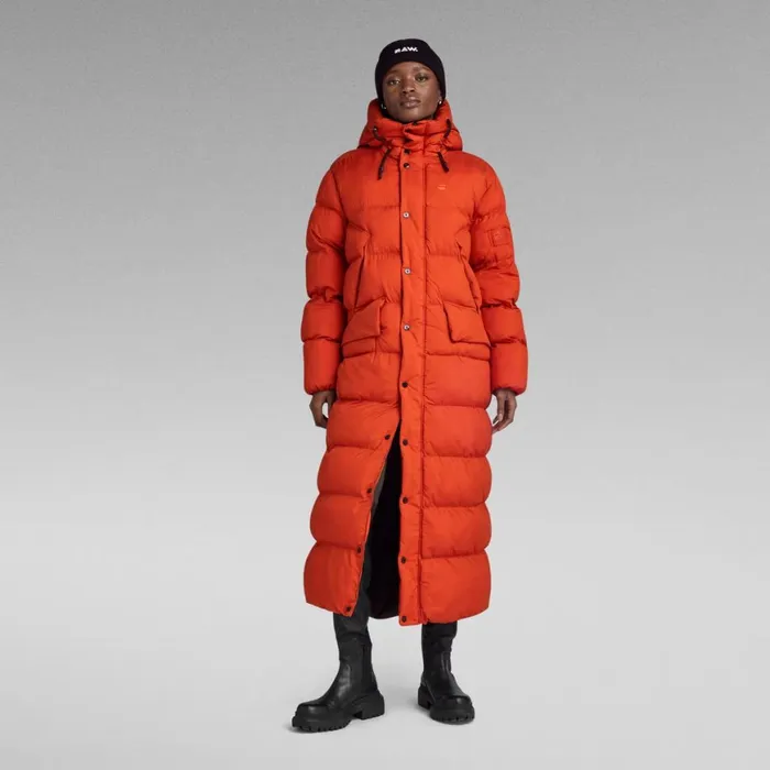 Puffer Jackets Women GStar RAW Whistler Long Puffer Rooibos Tea