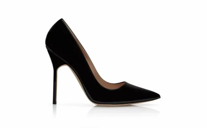 Pumps Women Manolo Blahnik BB 115Black Patent Leather Pointed Toe Pumps Pumps Women Manolo Blahnik BB 115Black Patent Leather Pointed Toe Pumps