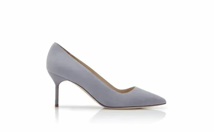 Pumps Women Manolo Blahnik BB 70Light Grey Suede Pointed Toe Pumps Pumps Women Manolo Blahnik BB 70Light Grey Suede Pointed Toe Pumps