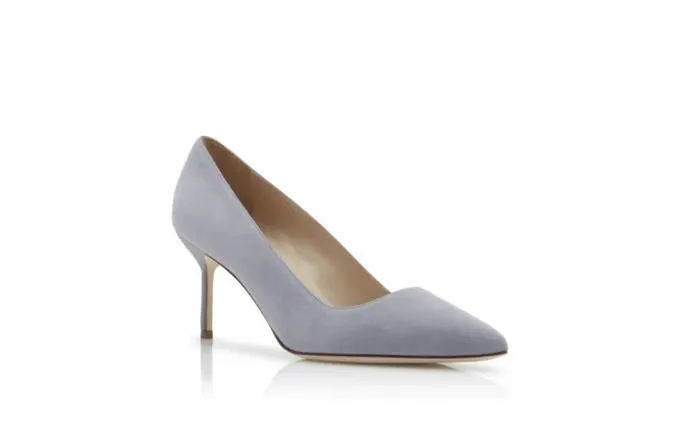 Pumps Women Manolo Blahnik BB 70Light Grey Suede Pointed Toe Pumps Pumps Women Manolo Blahnik BB 70Light Grey Suede Pointed Toe Pumps