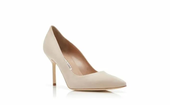 Pumps Women Manolo Blahnik BB 90Light Beige Suede Pointed Toe Pumps Pumps Women Manolo Blahnik BB 90Light Beige Suede Pointed Toe Pumps