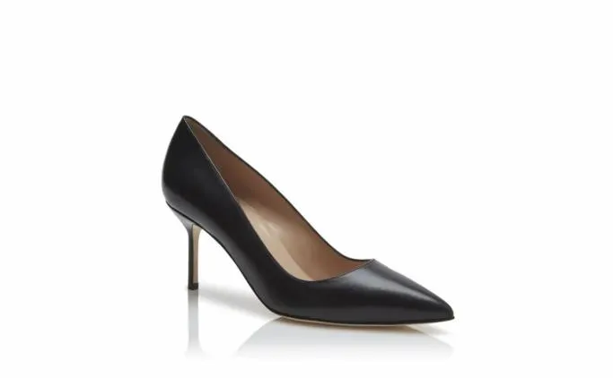 Pumps Women Manolo Blahnik BB CALF 70Black Calf Leather Pointed Toe Pumps Pumps Women Manolo Blahnik BB CALF 70Black Calf Leather Pointed Toe Pumps