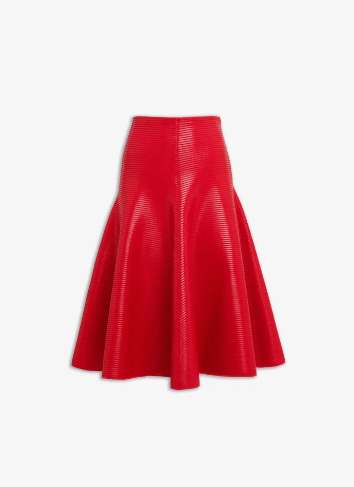 Red COATED FLARED SKIRT Women Alaa Skirts