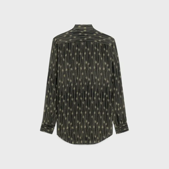 Romy Shirt In Crepe De Chine Noiror Women CELINE SHIRTS AND TOPS