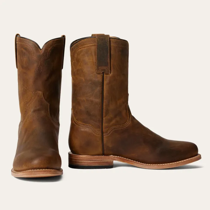 Ropers Men Stetson Puncher Boots Oily Brown