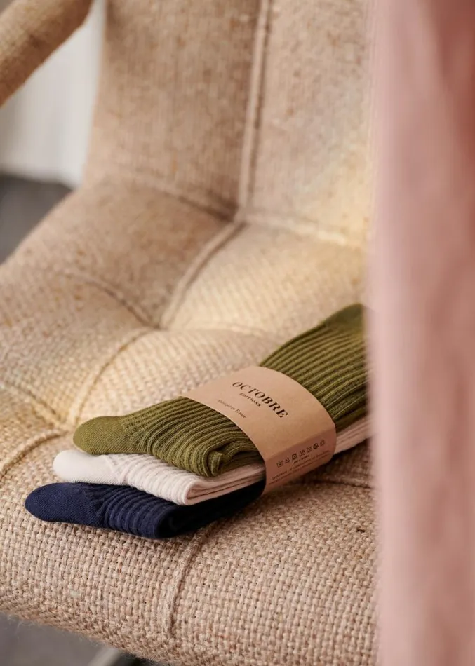 Szane Accessories Mens Upton Socks 8211 3 Pairs Khaki Navy Ecru