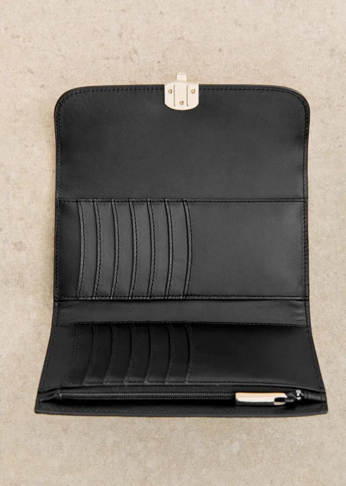 Szane Bags Womens Large Milo Wallet Glossy Black