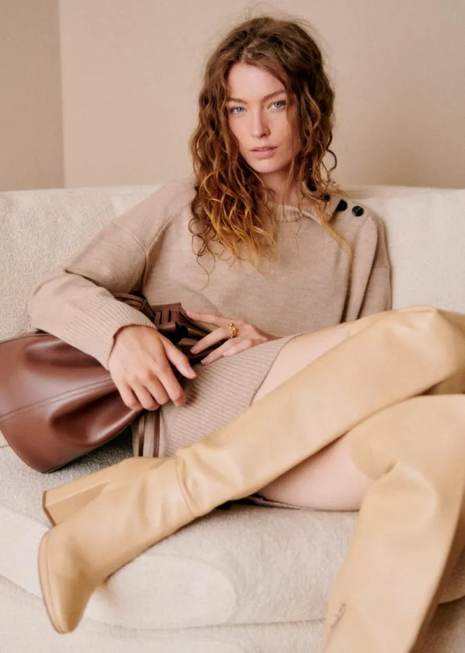 Szane Dresses Womens Mathie Dress Beige Camel