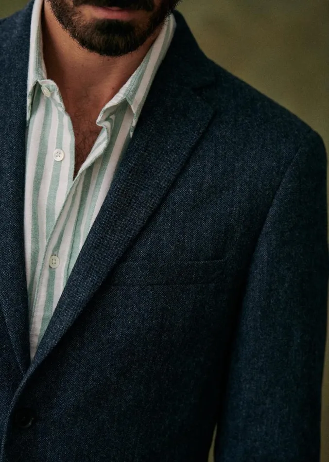 Szane Jackets and Coats Mens Lucas Tweed Jacket Mottled Blue