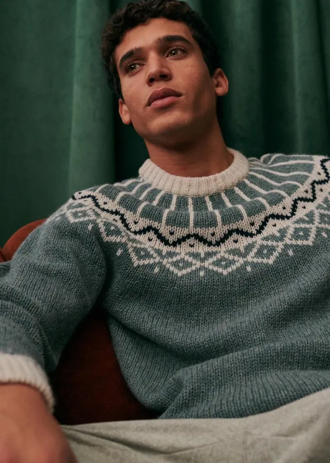 Szane Knitwear Mens Kymi Sweater Mottled Blue