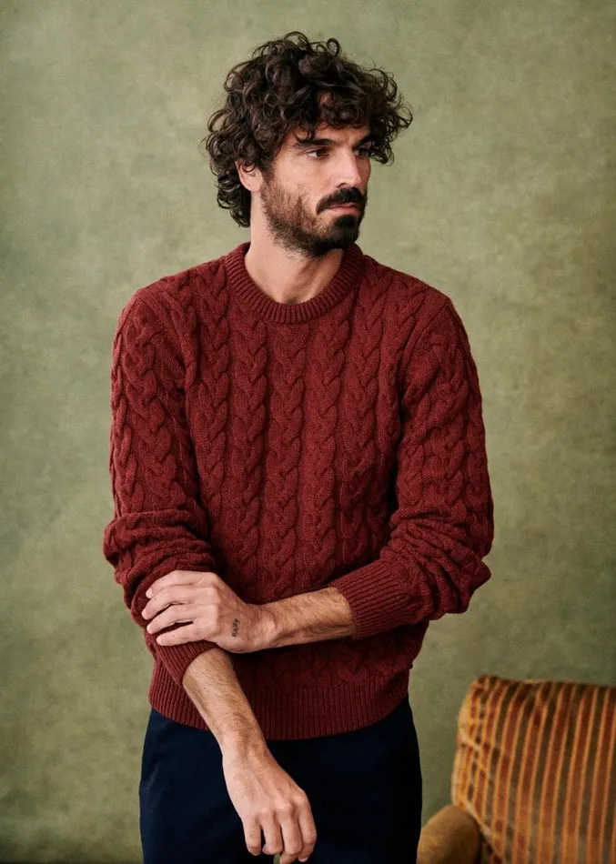 Szane Knitwear Mens Lancy Sweater Rust