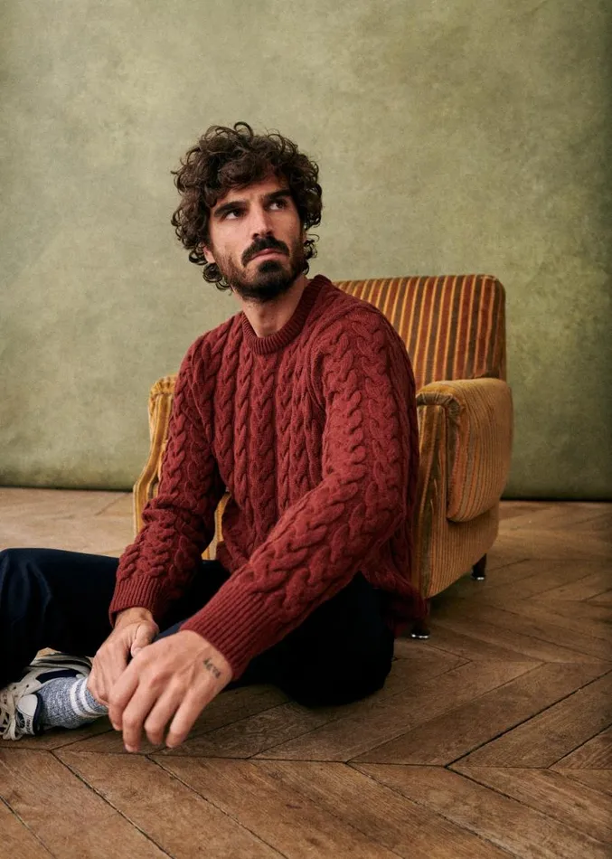 Szane Knitwear Mens Lancy Sweater Rust