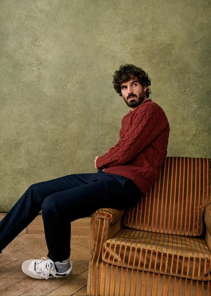 Szane Knitwear Mens Lancy Sweater Rust