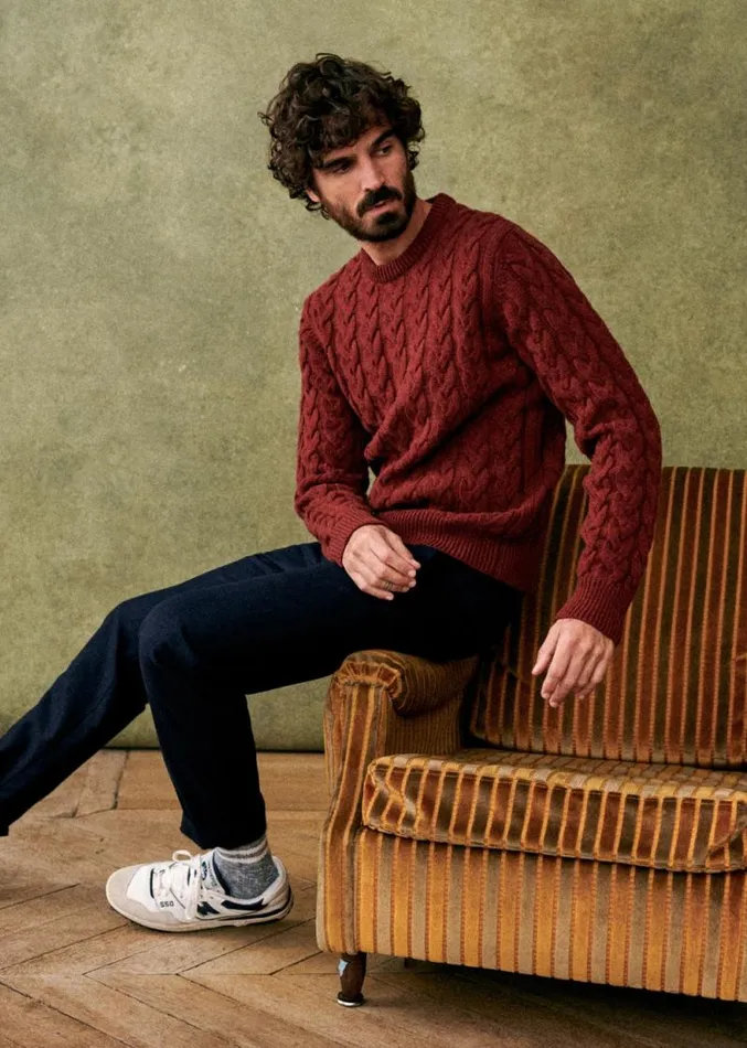 Szane Knitwear Mens Lancy Sweater Rust