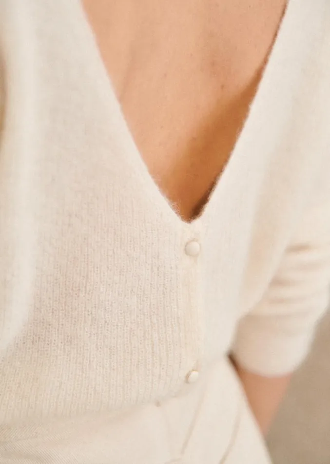 Szane Knitwear Womens Barry Cardigan Ecru