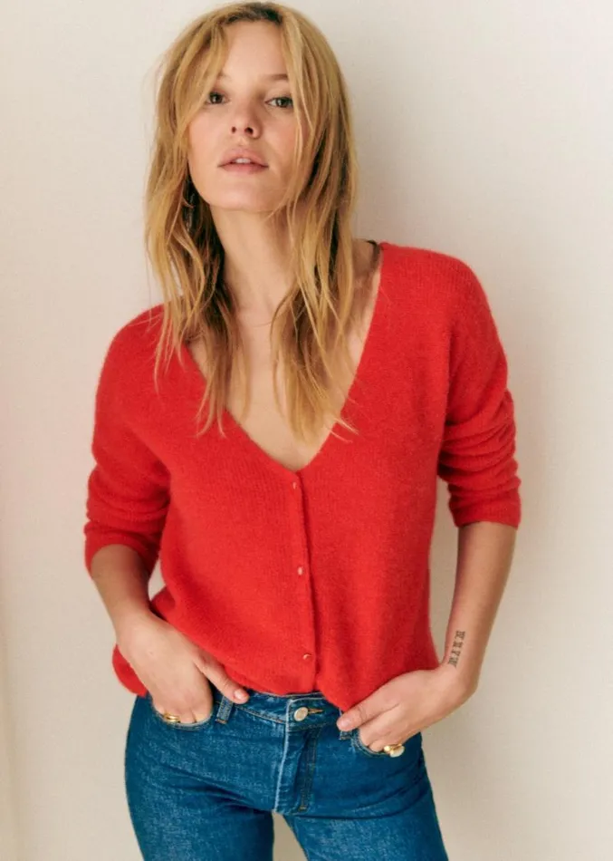 Szane Knitwear Womens Barry Cardigan Red