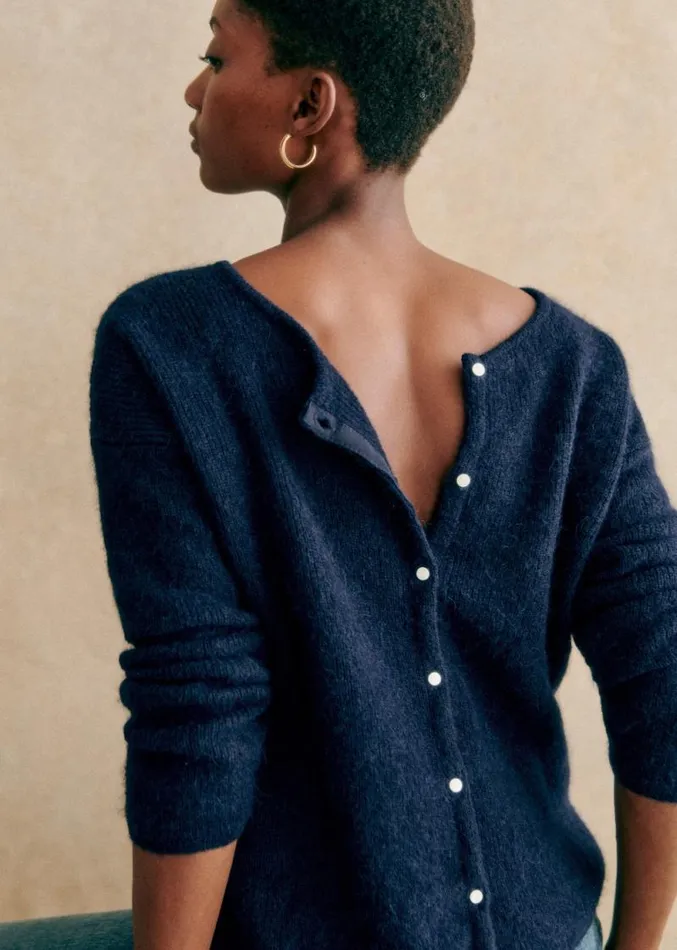 Szane Knitwear Womens Gaspard Cardigan Navy Blue