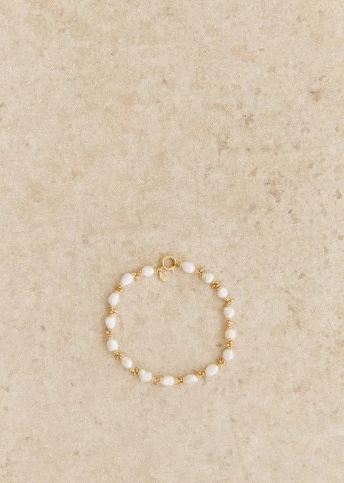 Szane Rings and Bracelets Womens Milo Ankle Bracelet Gold With Mother Of Pearl