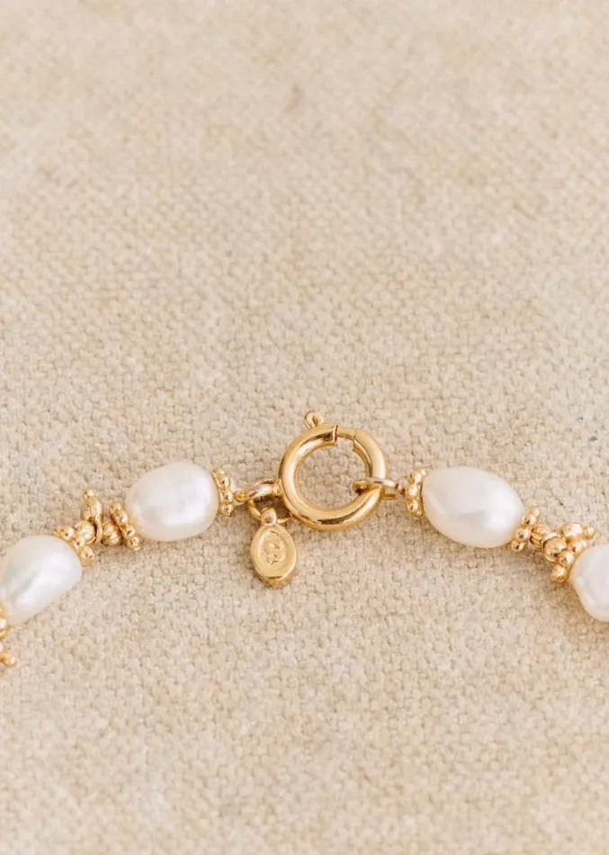 Szane Rings and Bracelets Womens Milo Ankle Bracelet Gold With Mother Of Pearl