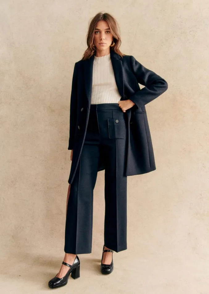 Szane Trousers and Jumpsuits Womens Emilio Trousers Navy Blue