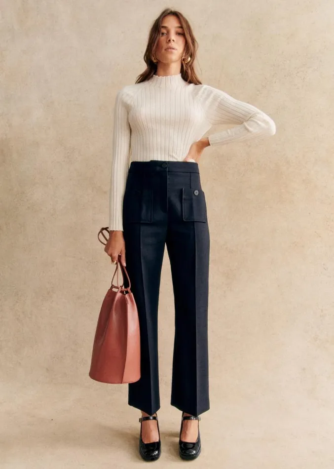 Szane Trousers and Jumpsuits Womens Emilio Trousers Navy Blue