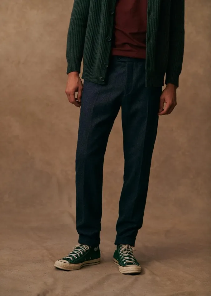Szane Trousers Mens Carl Trousers Blue Tweed
