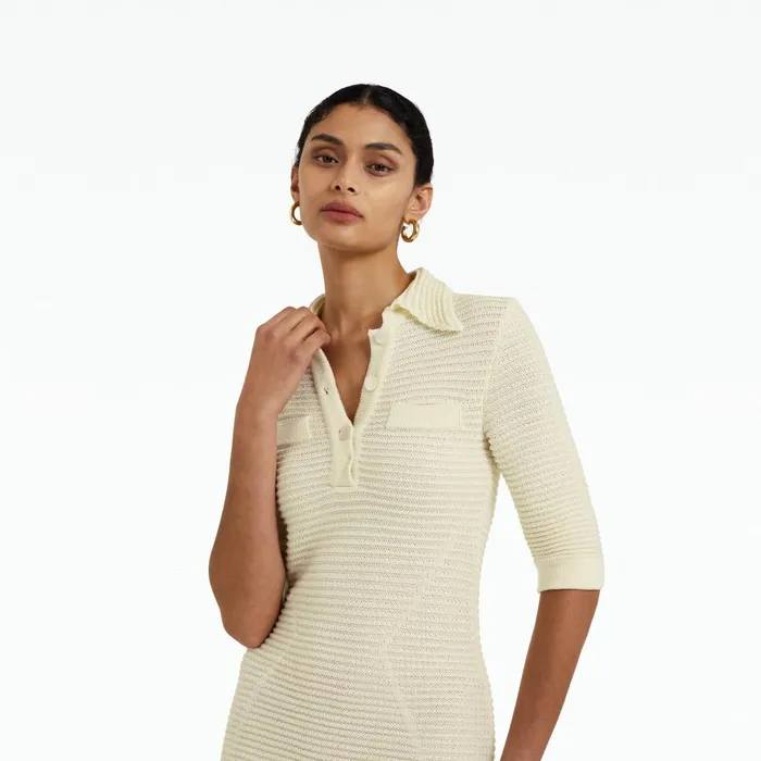 Safiyaa Akilah Ivory Crochet Dress Women Dresses