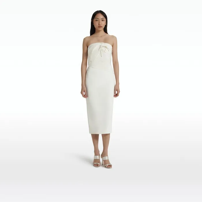Safiyaa Arla Ivory Midi Dress Women Dresses