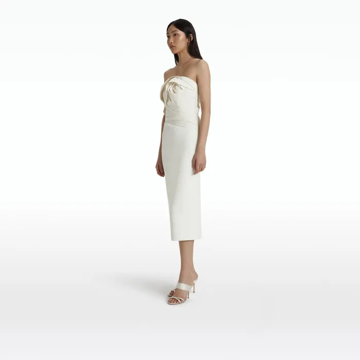 Safiyaa Arla Ivory Midi Dress Women Dresses