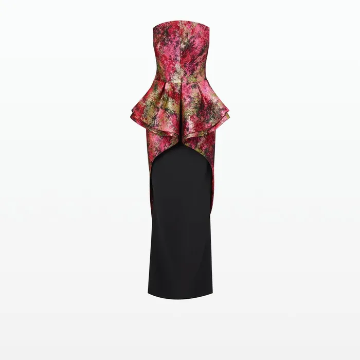 Safiyaa Brienna Black and Lacquer Red Long Dress Women Dresses