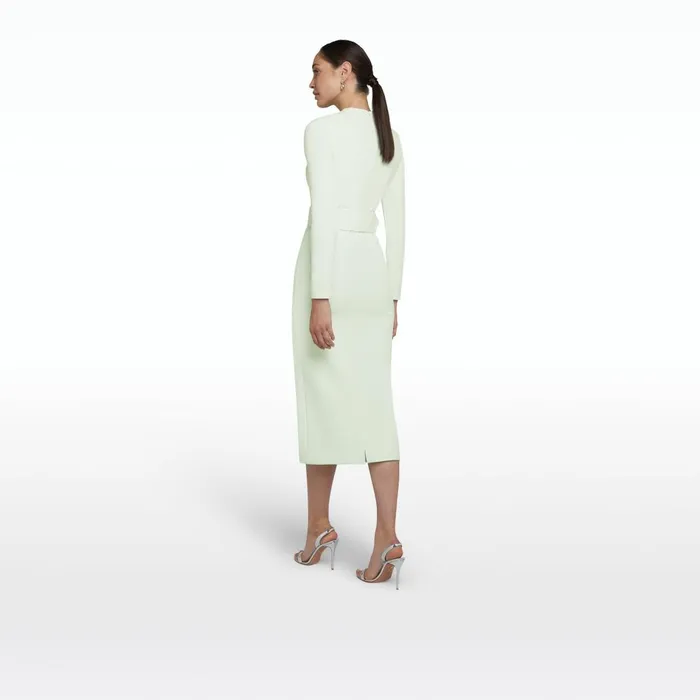 Safiyaa Brunna Spearmint Midi Dress Women Dresses