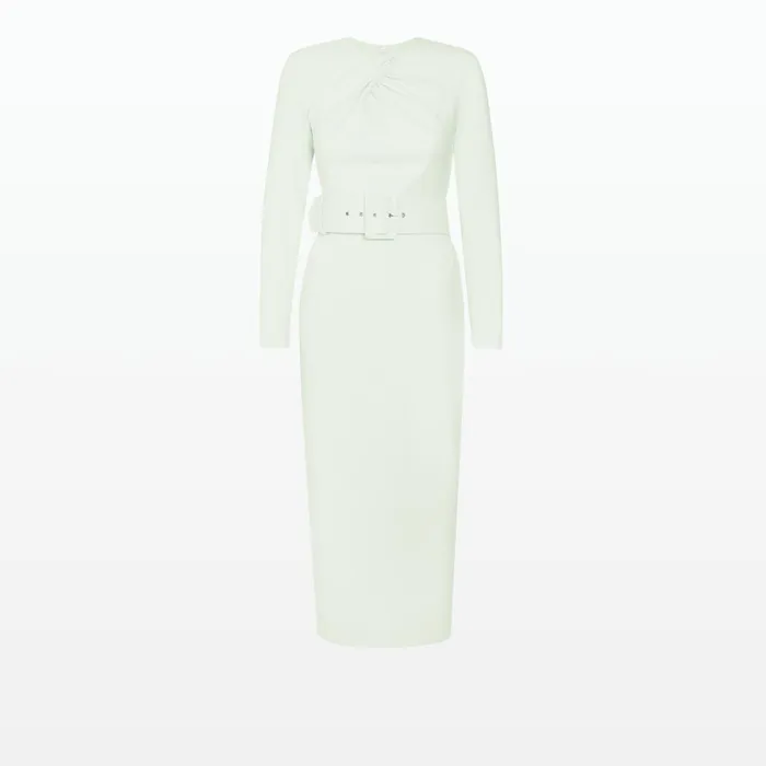 Safiyaa Brunna Spearmint Midi Dress Women Dresses
