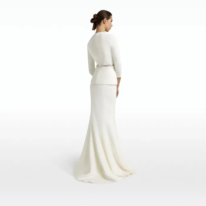 Safiyaa Caia Ivory Top With Embroidered Belt Women Tops