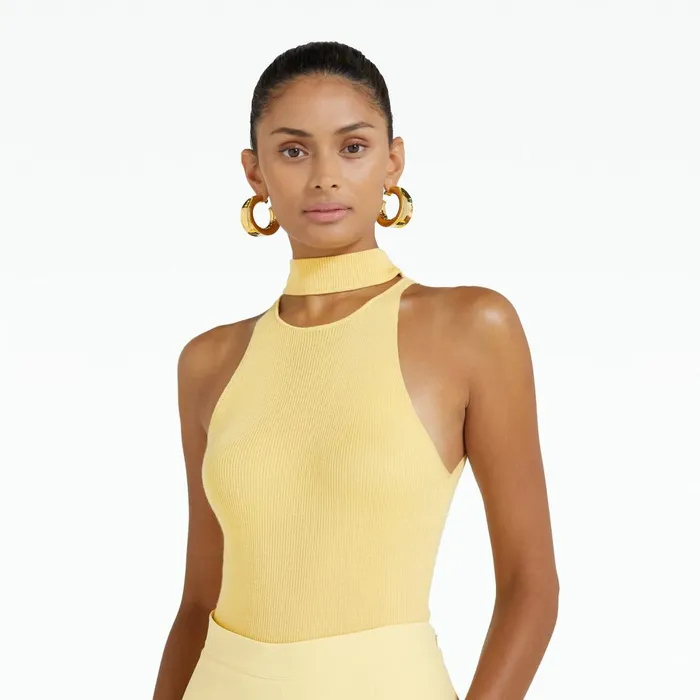 Safiyaa Chascara Pale Primrose Knit Women Tops