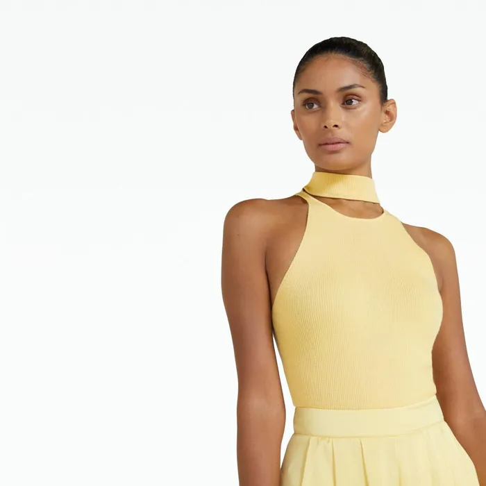 Safiyaa Chascara Pale Primrose Knit Women Tops