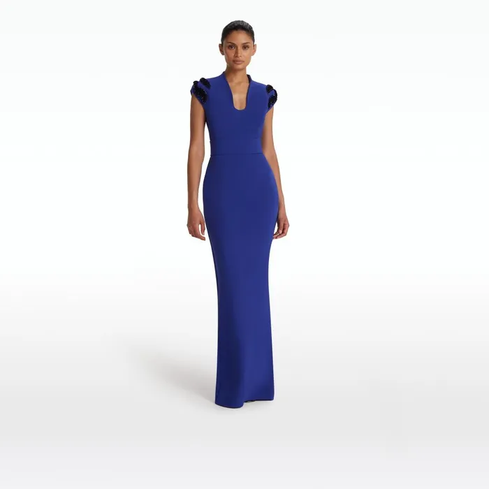 Safiyaa Dana Skiathos Blue Long Dress Women Dresses