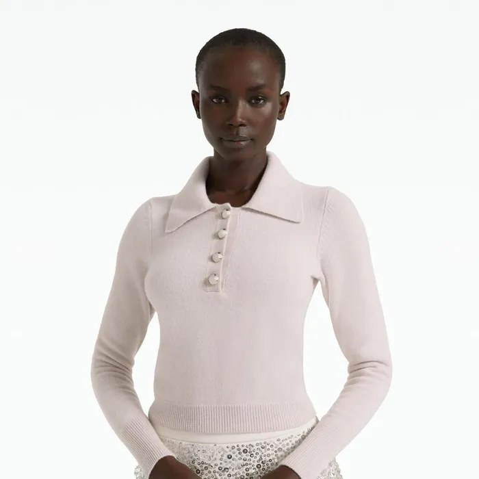 Safiyaa Ekol Barely Pink Knit Top Women Tops