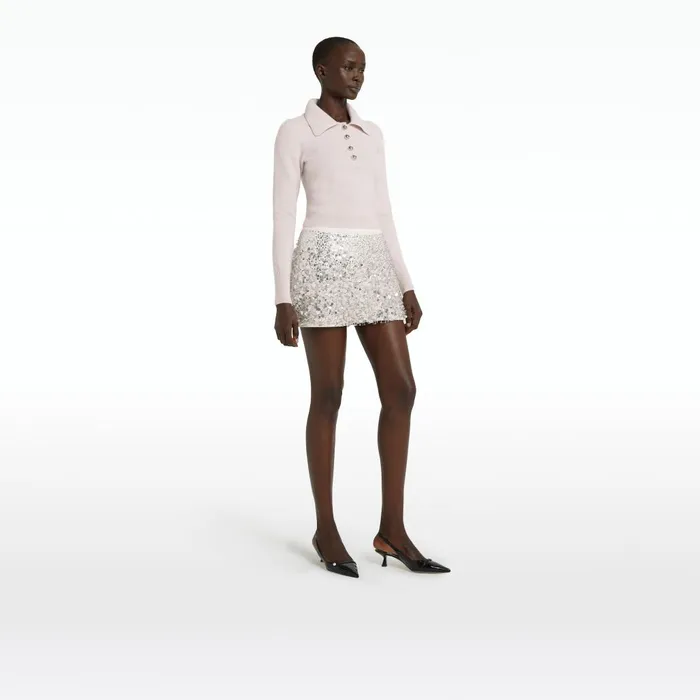 Safiyaa Ekol Barely Pink Knit Top Women Tops