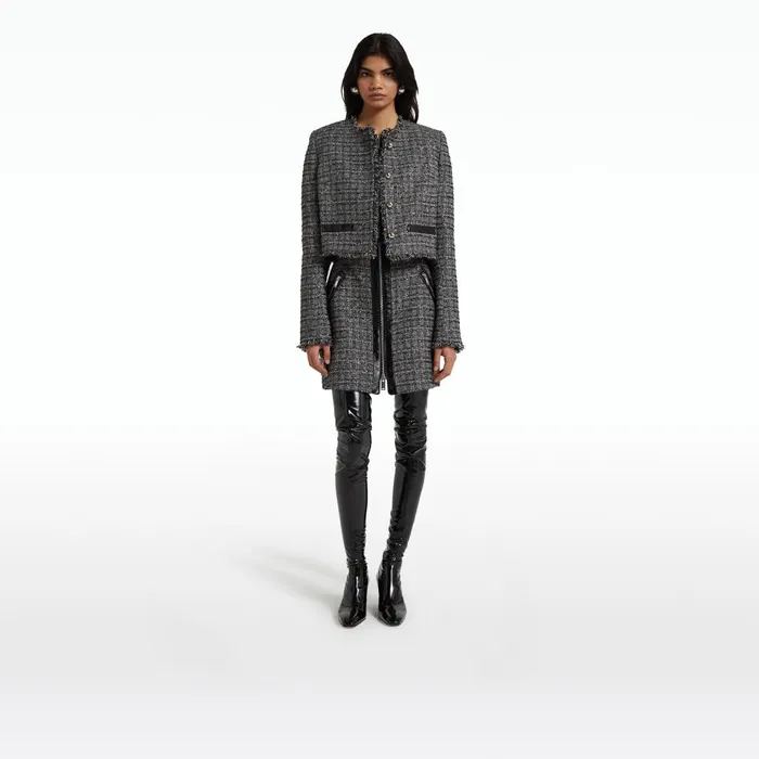 Safiyaa Ele Metallic Greyscale Short Dress Women Dresses