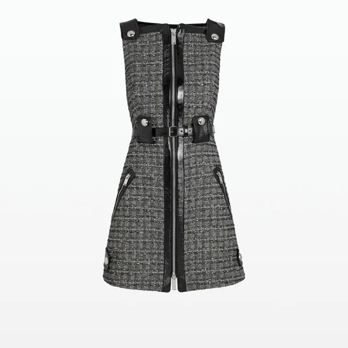 Safiyaa Ele Metallic Greyscale Short Dress Women Dresses