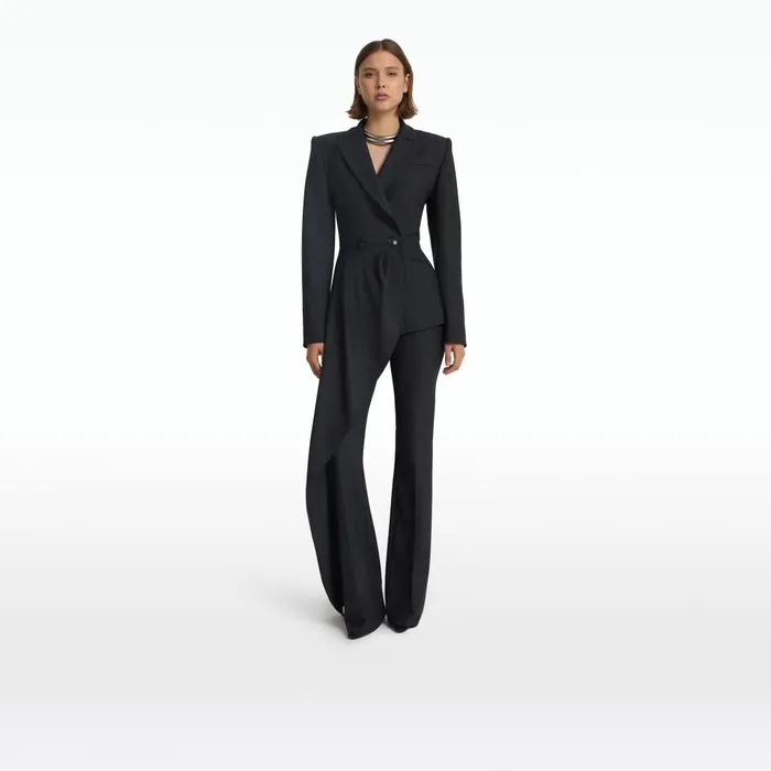 Safiyaa Elorena Charcoal Wool Jacket Women Jackets and Coats